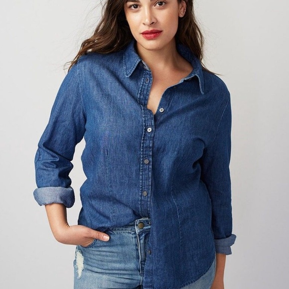 RACHEL Rachel Roy Denim Boyfriend Shirt - Picture 2 of 8